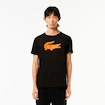 Heren T-shirt Lacoste  Big Logo Core Performance T-Shirt Black/Sunrise