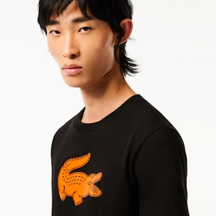 Heren T-shirt Lacoste  Big Logo Core Performance T-Shirt Black/Sunrise M