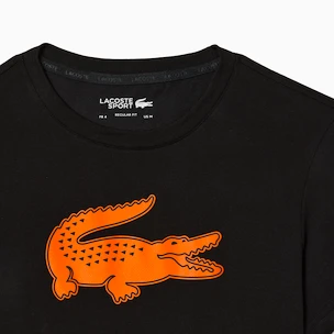 Heren T-shirt Lacoste  Big Logo Core Performance T-Shirt Black/Sunrise M