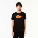 Heren T-shirt Lacoste  Big Logo Core Performance T-Shirt Black/Sunrise M