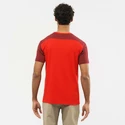 Heren T-shirt Salomon  Essential Colorblock Fiery Red