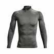 Heren T-shirt Under Armour  HeatGear Armour Comp Mock LS Gray