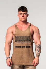 Heren tanktop Nebbia Washed-off Oversized Stringer MAX OUT Light Brown