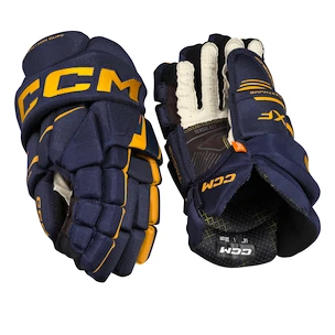 IJshockey handschoenen CCM Tacks XF Navy/Sunflower Junior 12 inch