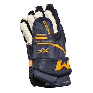 IJshockey handschoenen CCM Tacks XF Navy/Sunflower Junior 12 inch