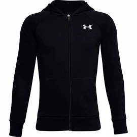 Jongens hoodie Under Armour RIVAL COTTON FZ HOODIE black