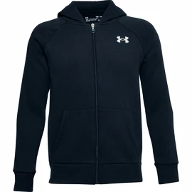 Jongens hoodie Under Armour RIVAL COTTON FZ HOODIE dark blue