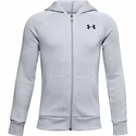 Jongens hoodie Under Armour  RIVAL COTTON FZ HOODIE grey