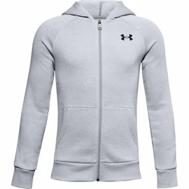 Jongens hoodie Under Armour RIVAL COTTON FZ HOODIE grey