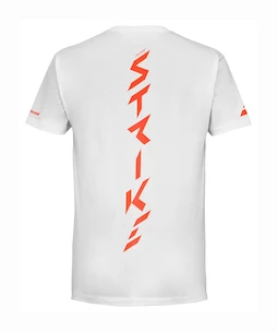 Kinder T-shirt Babolat  Strike Cotton Tee Jr White/Strike Red 8 - 10 jaar