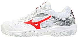 Kinder tennisschoenen Mizuno Breakshot 3 CC White/IgnititonRed