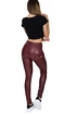 Legging Hugz Jeans  Wine Faux Leather Biker High Waist