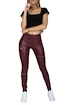 Legging Hugz Jeans  Wine Faux Leather Biker High Waist S