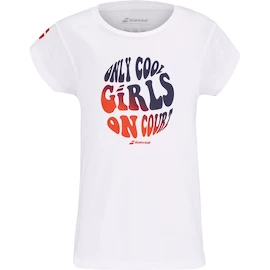 Meisjes T-shirt Babolat Exercise Cotton Tee Girl White