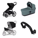 Stadswandelwagen Thule Urban Glide 4-wheel Black + Bassinet Mid blue SET 4in1