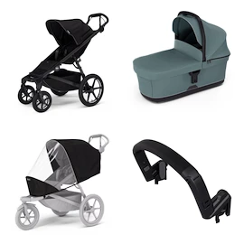 Stadswandelwagen Thule Urban Glide 4-wheel Black + Bassinet Mid blue SET 4in1