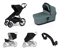 Stadswandelwagen Thule Urban Glide 4-wheel Black + Bassinet Mid blue SET 5in1