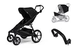 Stadswandelwagen Thule Urban Glide 4-wheel Black + Veiligheidsbeugel + Regenscherm