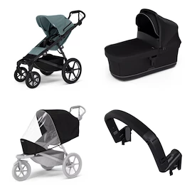 Stadswandelwagen Thule Urban Glide 4-wheel Mid blue + Bassinet Black SET 4in1