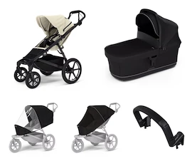 Stadswandelwagen Thule Urban Glide 4-wheel Soft beige + Bassinet Black SET 5in1